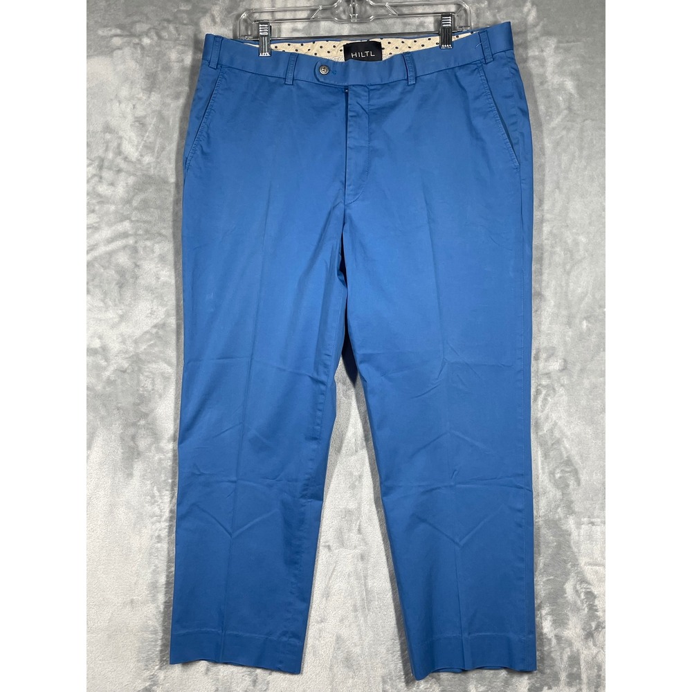 Hiltl Cesano-95-So Mens Blue Cotton Stretch Chino Dress Pants Size 38x27